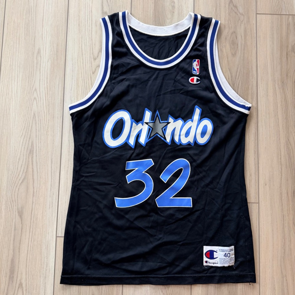 1990s Vintage Champion Shaquille O'Neal Orlando Magic Jersey Mens 40 Black 32